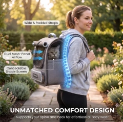 Convertible Pet Carrier Backpack, Large Capacity Handbag & Backpack for Cats and Small Dogs, Breathable Foldable Travel Bag