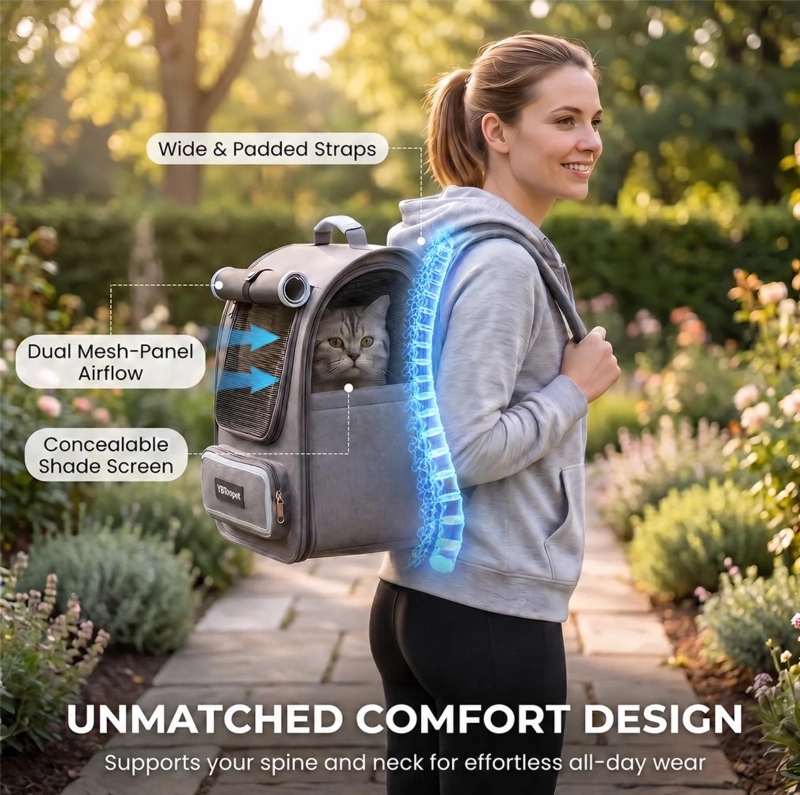 Convertible Pet Carrier Backpack, Large Capacity Handbag & Backpack for Cats and Small Dogs, Breathable Foldable Travel Bag