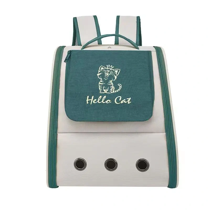 Triple-Sided Breathable Cat Backpack Durable Pet Carrier Sunshade Comfortable Travel-Friendly Double-Shoulder Cat Bag