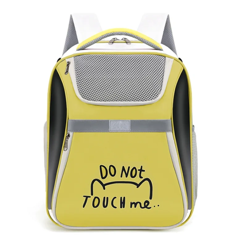 cat school bag portable pet backpack breathable mesh Amazon cat bag outing pet bag cat backpack satchel