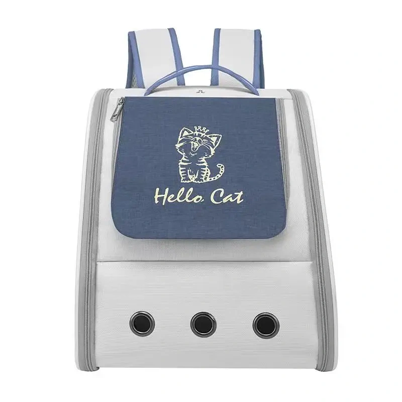 Triple-Sided Breathable Cat Backpack Durable Pet Carrier Sunshade Comfortable Travel-Friendly Double-Shoulder Cat Bag