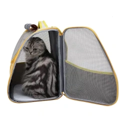 Triple-Sided Breathable Cat Backpack Durable Pet Carrier Sunshade Comfortable Travel-Friendly Double-Shoulder Cat Bag