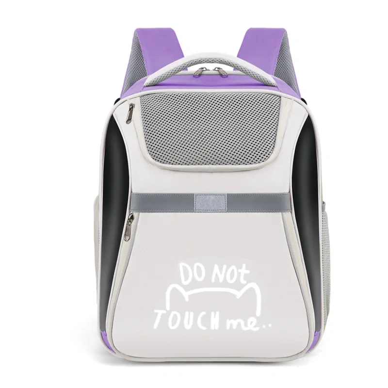 cat school bag portable pet backpack breathable mesh Amazon cat bag outing pet bag cat backpack satchel