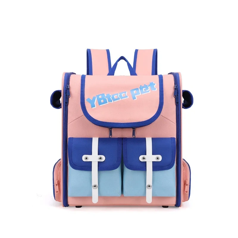 Portable Breathable Cat Backpack Large Capacity Cat Carrier Double Shoulder Pet Bag Travel Bag Cat Cage Cat Supplies