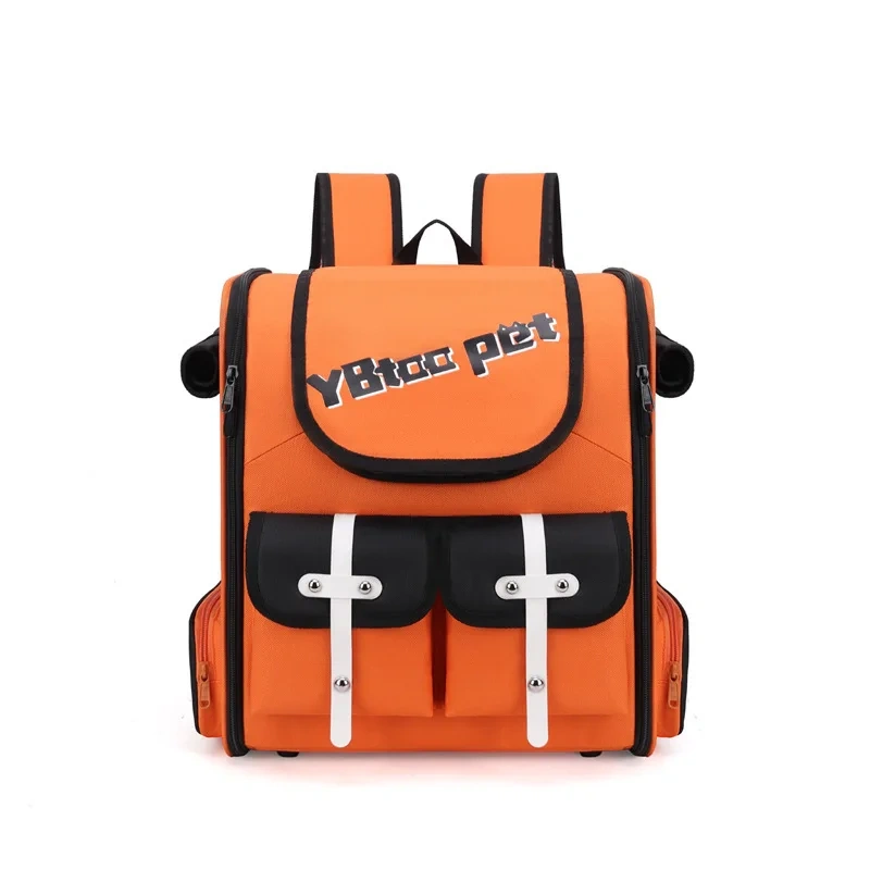 Portable Breathable Cat Backpack Large Capacity Cat Carrier Double Shoulder Pet Bag Travel Bag Cat Cage Cat Supplies