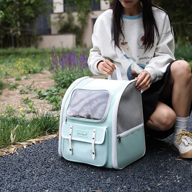 Portable cat bag for going out, pet bag for carrying cats without deformation, large-capacity cat bag for dogs, breathable doubl