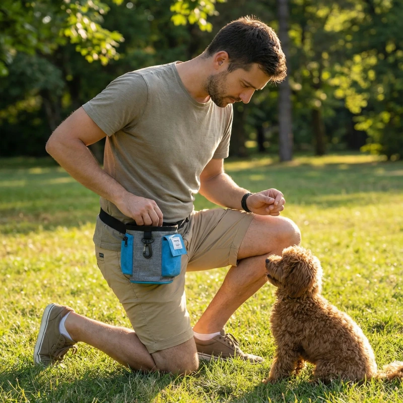 Large Capacity Crossbody Waist-Worn Dog Food & Snack Bag for Outdoor Travel and Training