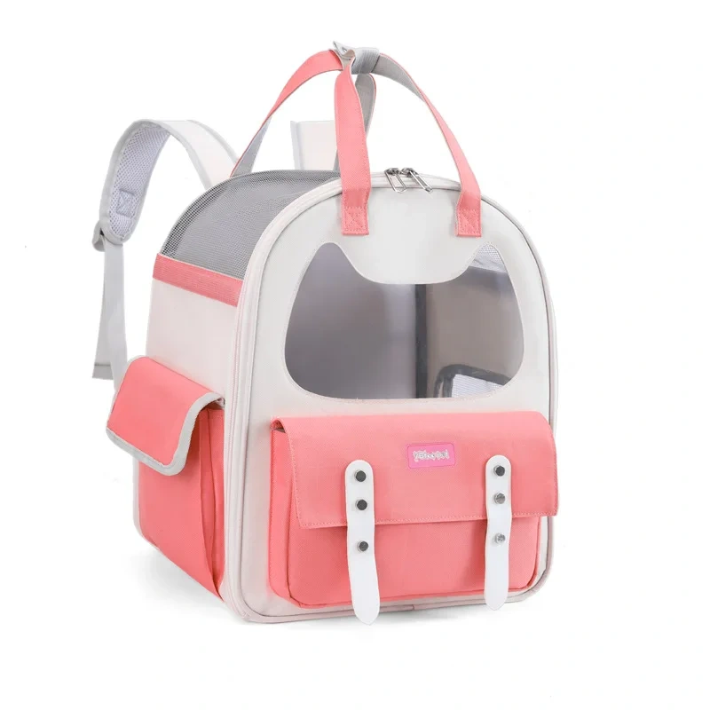 Large Capacity Pet Travel Outdoor Double Shoulder Backpack Carrier Bag Cat Handbag Breathable Foldable Bag