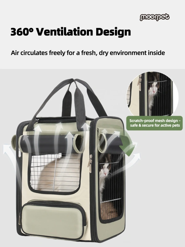 Factory Wholesale Pet Carrier Backpack Large Window Ventilated Design for Small Cats Dogs Buckle Support Collapsible Travel Vet
