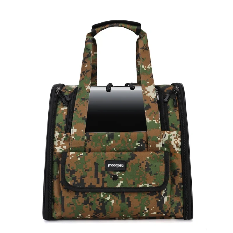 Camouflage Pet Cat Carrier Bag Outdoor Travel Backpack for Cats Small Dogs Birds Breathable Folding Pet Handbag