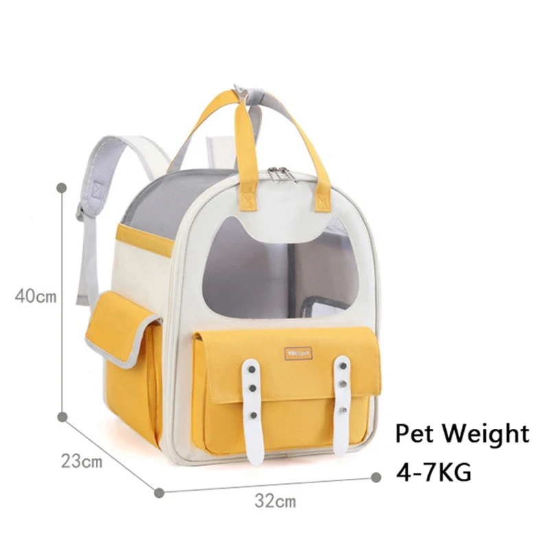 Large Capacity Pet Travel Outdoor Double Shoulder Backpack Carrier Bag Cat Handbag Breathable Foldable Bag