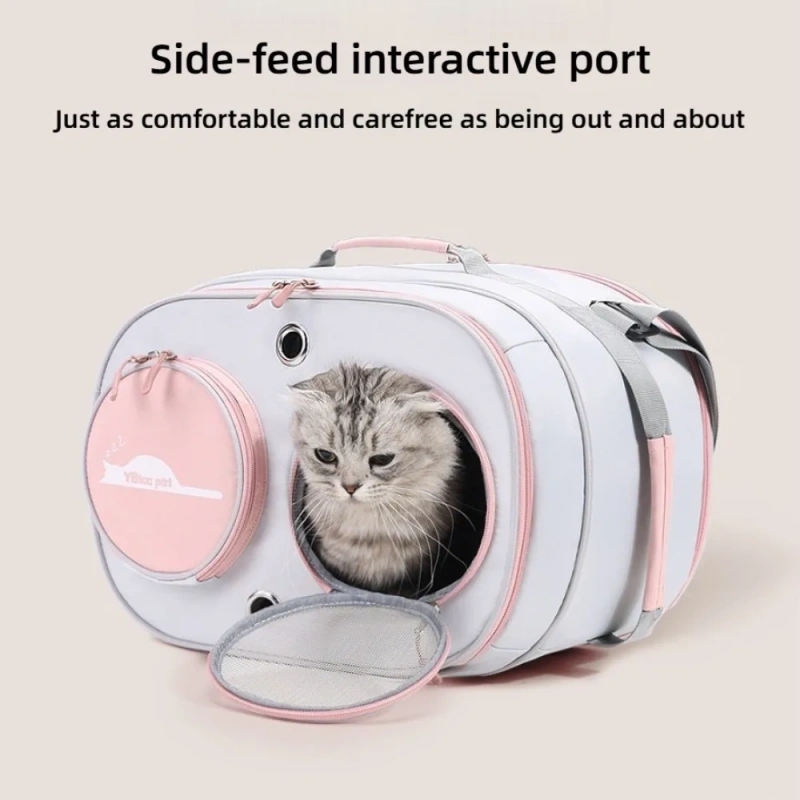 Portable Breathable Cat Bag Oxford Cloth Scratch Proof Folding Pet Backpack for Travel