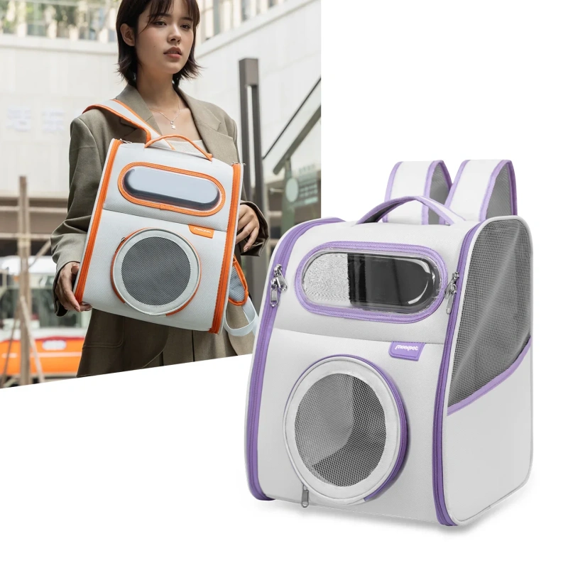 Multi-Functional Breathable Pet Backpack Spacious, Breathable & Portable Ventilated, Comfortable for Travel  with Cats and Dogs