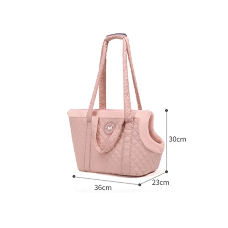 Pet Cat Tote Bag Autumn/Winter Ultra Light Quilted Cotton Pet Tote Bag Single Shoulder Cat Outdoor Bag