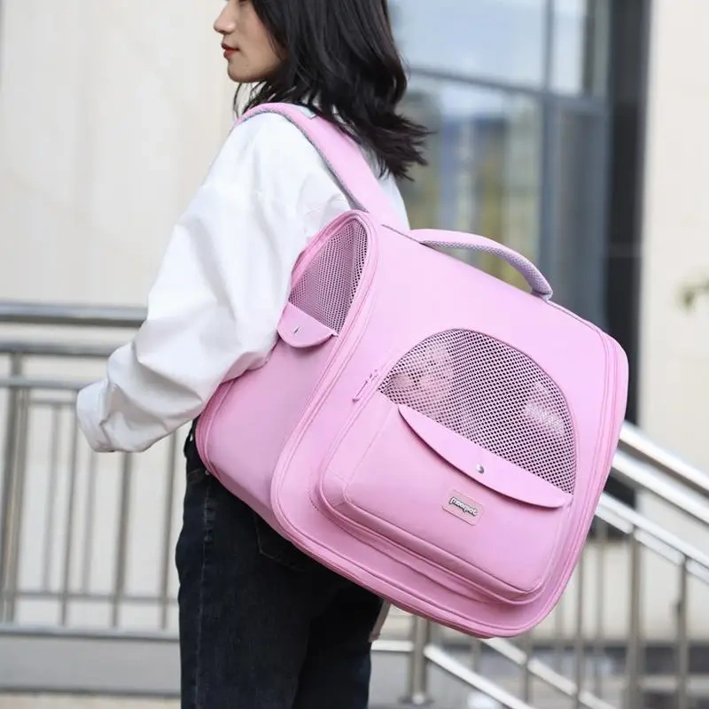 Pet Travel Backpack Crossbody Foldable Injection for Cats And Dogs Medium Small Breeds Teddy Portable Carry on Bag