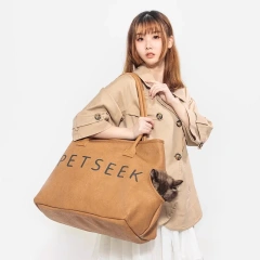 Leather Tote Pet Bag  Foldable Cat Carrier Bag  Transporte Gato Small Dog Carrier Bags  Cats Handbag puppy Accessories