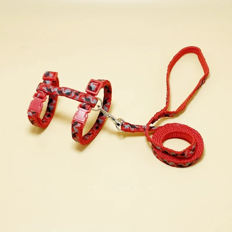 Fashion Free Shipping Printed Camouflage Cat Harness Leash Set Adjustable Anti-escape Pet Chest Strap for Small Dogs Cats