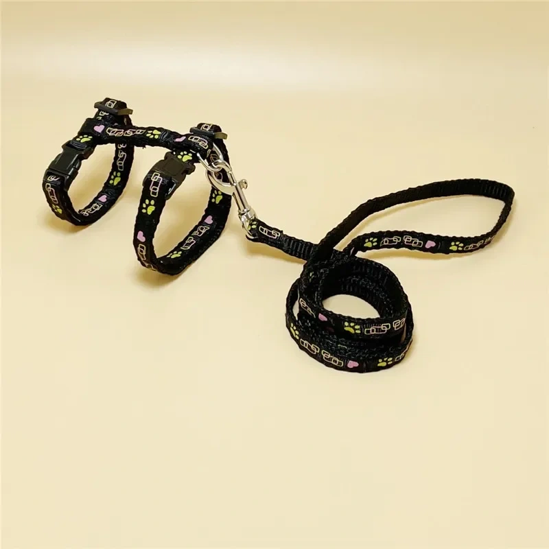 Pet Dog Collar Small Dog Cat Harness Leash Adjustable Vest Collar Puppy Outdoor Walking Chihuahua Terier Schnauzer Pet Leash
