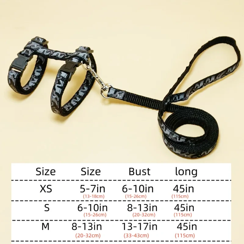 Fashion Free Shipping Printed Camouflage Cat Harness Leash Set Adjustable Anti-escape Pet Chest Strap for Small Dogs Cats