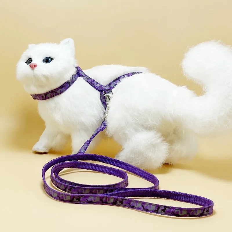 Fashion Free Shipping Printed Camouflage Cat Harness Leash Set Adjustable Anti-escape Pet Chest Strap for Small Dogs Cats