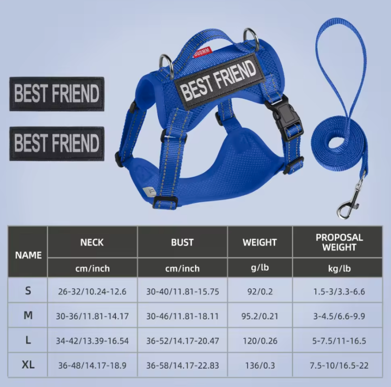 Fashion Solid Cat Dog Harness Set Reflective Nylon Mesh Pet Gear Lightweight Breathable Harness