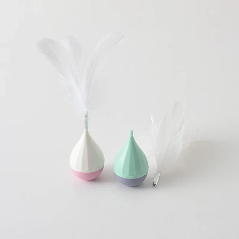 Tumbler Feather Cat Toy Interactive Entertainment Plaything Funny Boredom Relief Pet Accessory for Daily Indoor Kitten Playing