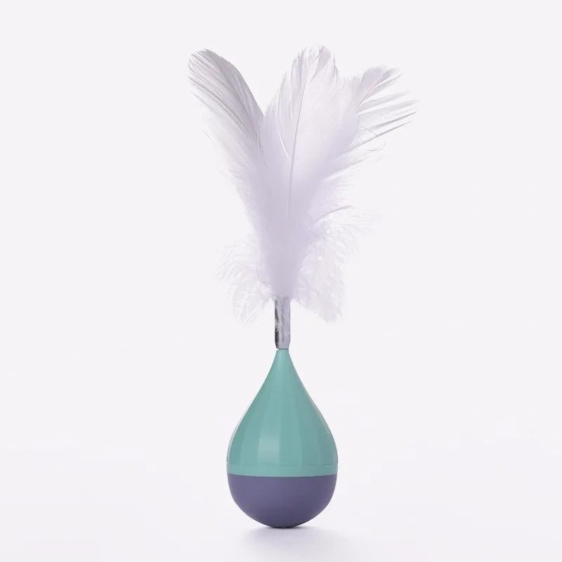 Tumbler Feather Cat Toy Interactive Entertainment Plaything Funny Boredom Relief Pet Accessory for Daily Indoor Kitten Playing