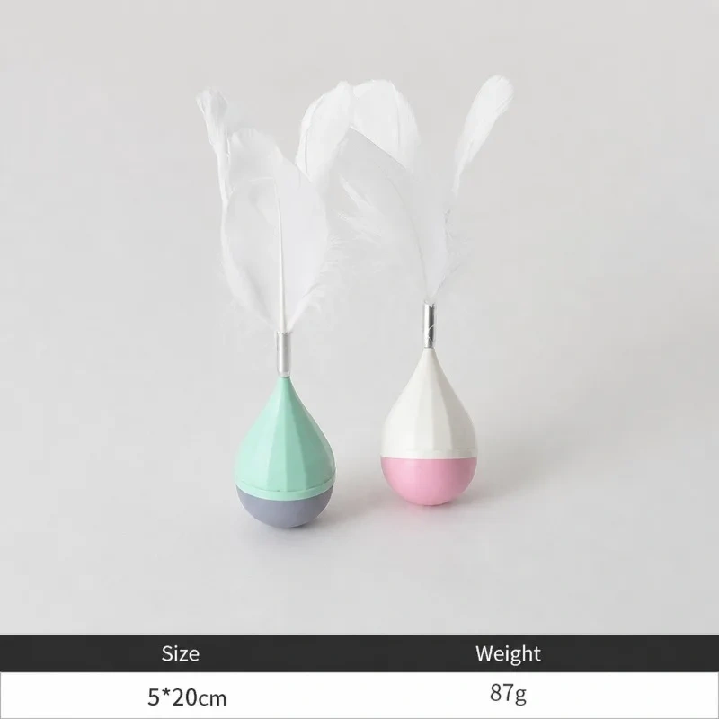 Tumbler Feather Cat Toy Interactive Entertainment Plaything Funny Boredom Relief Pet Accessory for Daily Indoor Kitten Playing