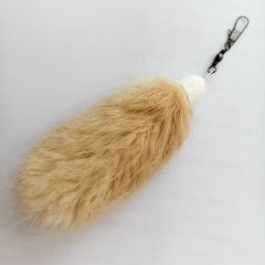 Natural rabbit fur toy tail