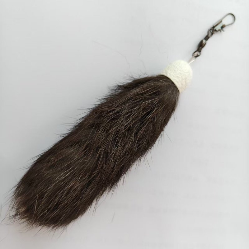 Natural rabbit fur toy tail