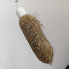 Natural rabbit fur toy tail