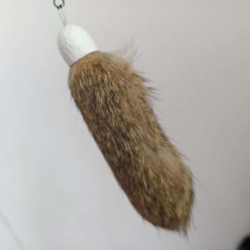 Natural rabbit fur toy tail