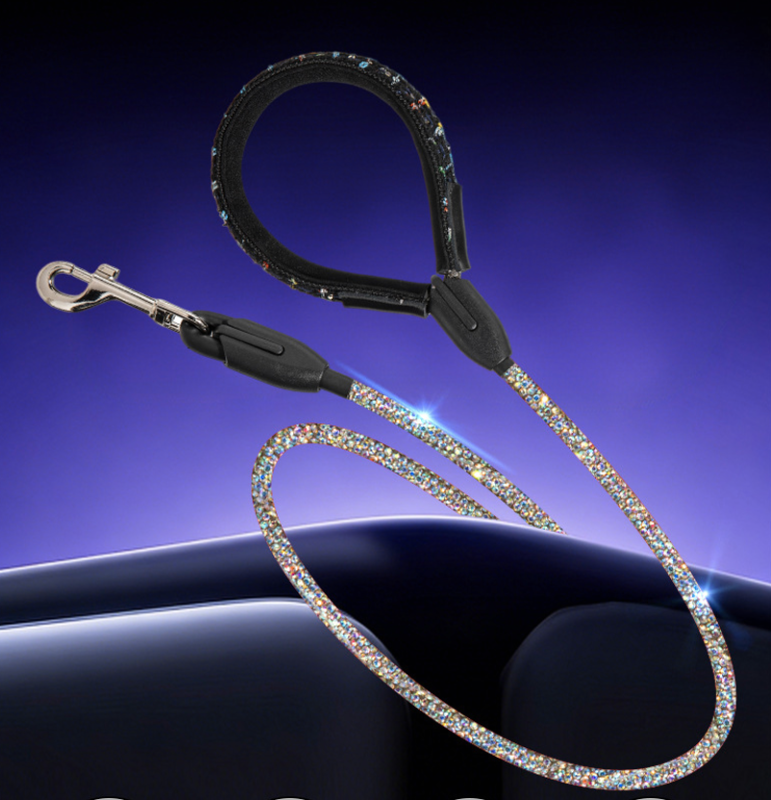 Dog sparkly rhinestone leash