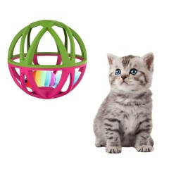Rattling ball for mice inside a plastic cat cage