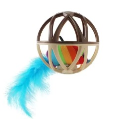 Rattling ball for mice inside a plastic cat cage