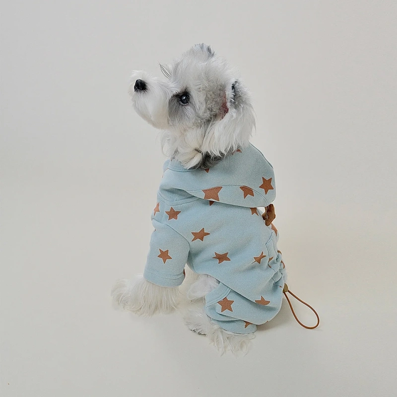 Dog Autumn and Winter Clothes Thermal Sweater Bichon Schnauzer Teddy Small Dog Pet Four-legged Suit Dog Clothes Winter