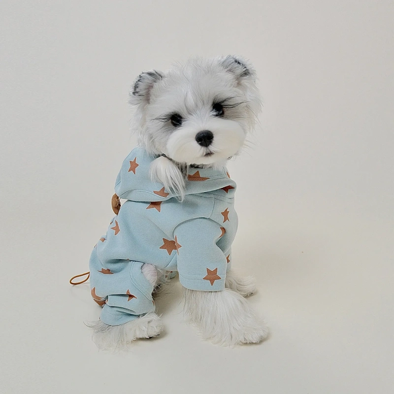 Dog Autumn and Winter Clothes Thermal Sweater Bichon Schnauzer Teddy Small Dog Pet Four-legged Suit Dog Clothes Winter