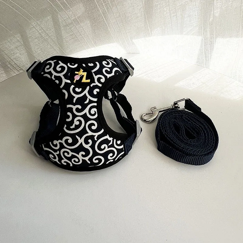 Japanese Wind Tang Grass Pattern Cherry Blossom Dog Cat Corgi Shiba Dog Chest Back Pull Chest Vest Chest Strap Small Dogs Leash