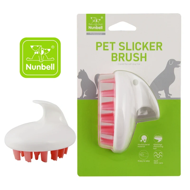 Nunbellpets Eco-friendly Soft Touch TPR & Plastic Bath Brush for Small Animals with Baby-friendly Cleaning and Massage Features