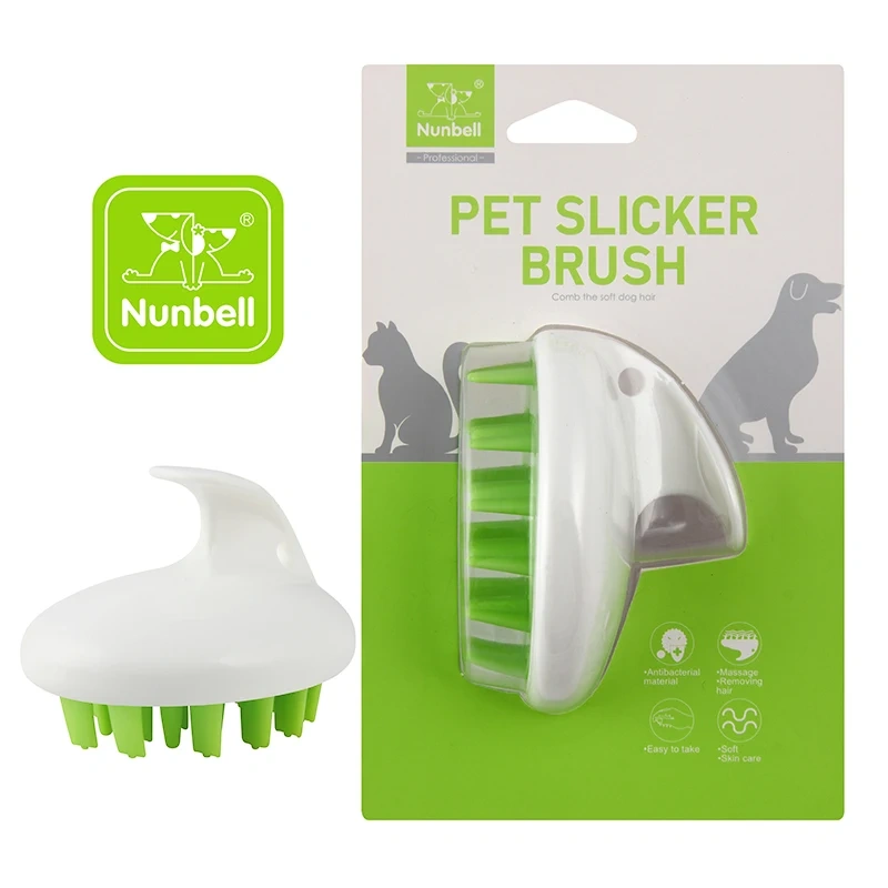 Nunbellpets Eco-friendly Soft Touch TPR & Plastic Bath Brush for Small Animals with Baby-friendly Cleaning and Massage Features