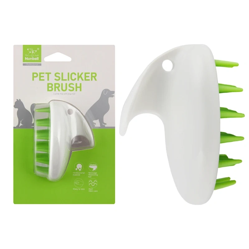 Nunbellpets Eco-friendly Soft Touch TPR & Plastic Bath Brush for Small Animals with Baby-friendly Cleaning and Massage Features