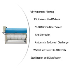 RAS စက်များအတွက် အရည်အသွေးမြင့် 316 Stainless Steel Drum Filter မြင့်မားသော ဖိအား Self Cleaning Water Filter,YUTANK