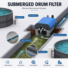 304/316L Submerged Stainless Steel Drum Microfilter | Aquaculture RAS Filtration System for Fish & Shrimp Farming,YUTANK,304/316L Submerged Stainless Steel Drum Microfilter | Aquaculture RAS Filtration System for Fish & Shrimp Farming