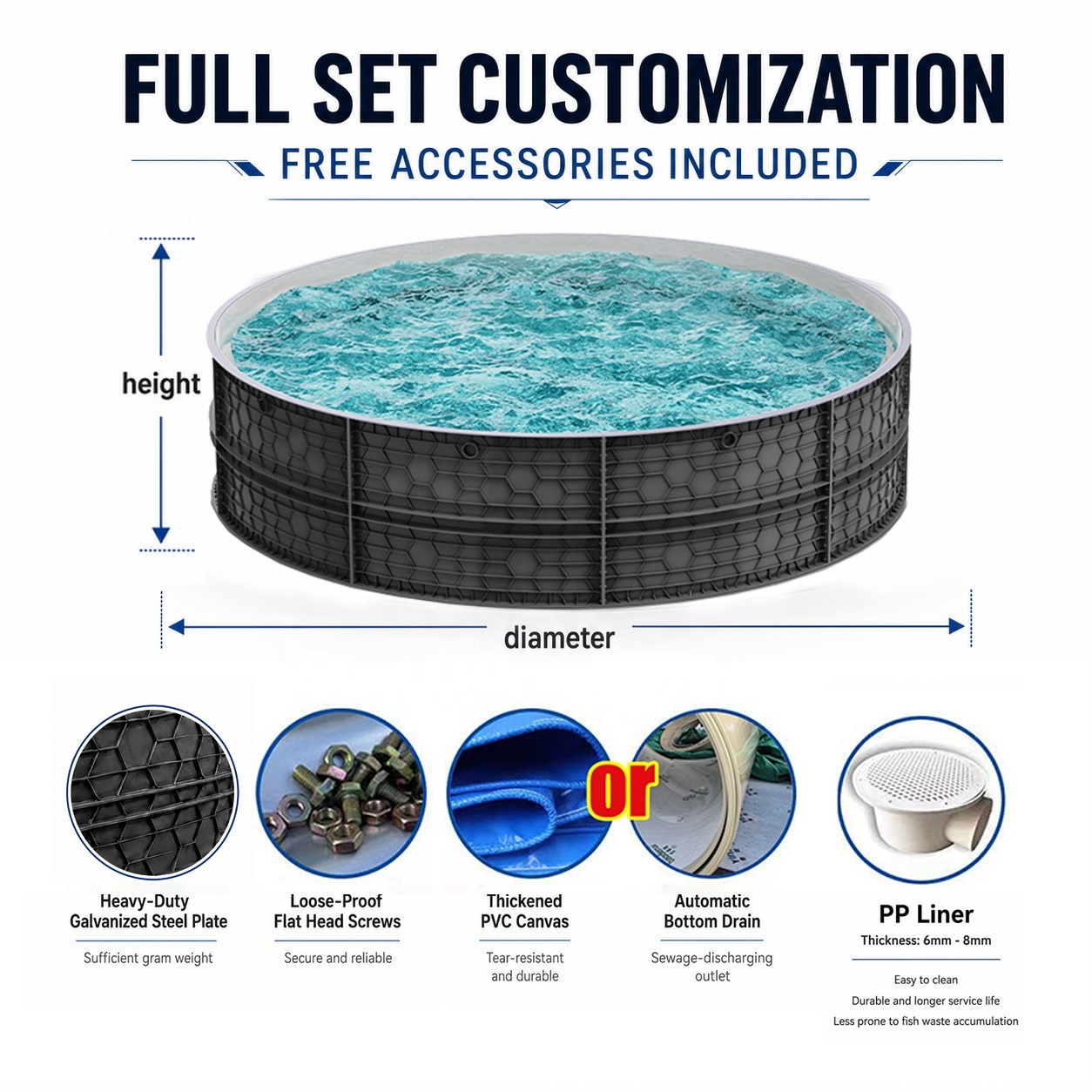 Honeycomb PP Fish Pond for Aquaculture | Modular Plastic Fish Tank System for Fish & Shrimp Farming,YUTANK,Honeycomb PP RAS Tank | YUTANKRAS