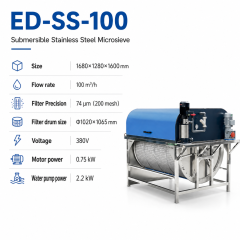 304/316L Submerged Stainless Steel Drum Microfilter | Aquaculture RAS Filtration System for Fish & Shrimp Farming,YUTANK,304/316L Submerged Stainless Steel Drum Microfilter | Aquaculture RAS Filtration System for Fish & Shrimp Farming