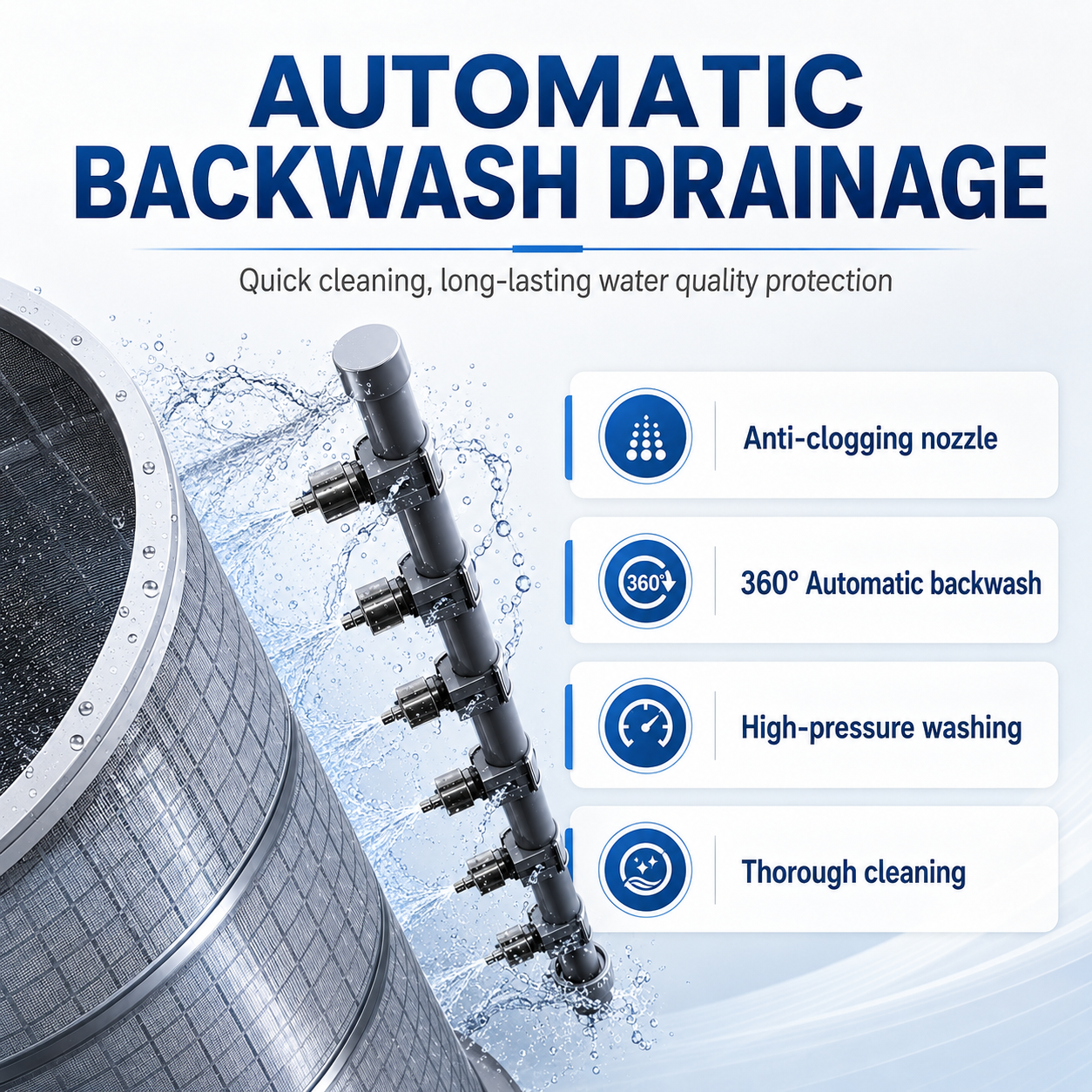 304/316L Submerged Stainless Steel Drum Microfilter | Aquaculture RAS Filtration System for Fish & Shrimp Farming,YUTANK,304/316L Submerged Stainless Steel Drum Microfilter | Aquaculture RAS Filtration System for Fish & Shrimp Farming