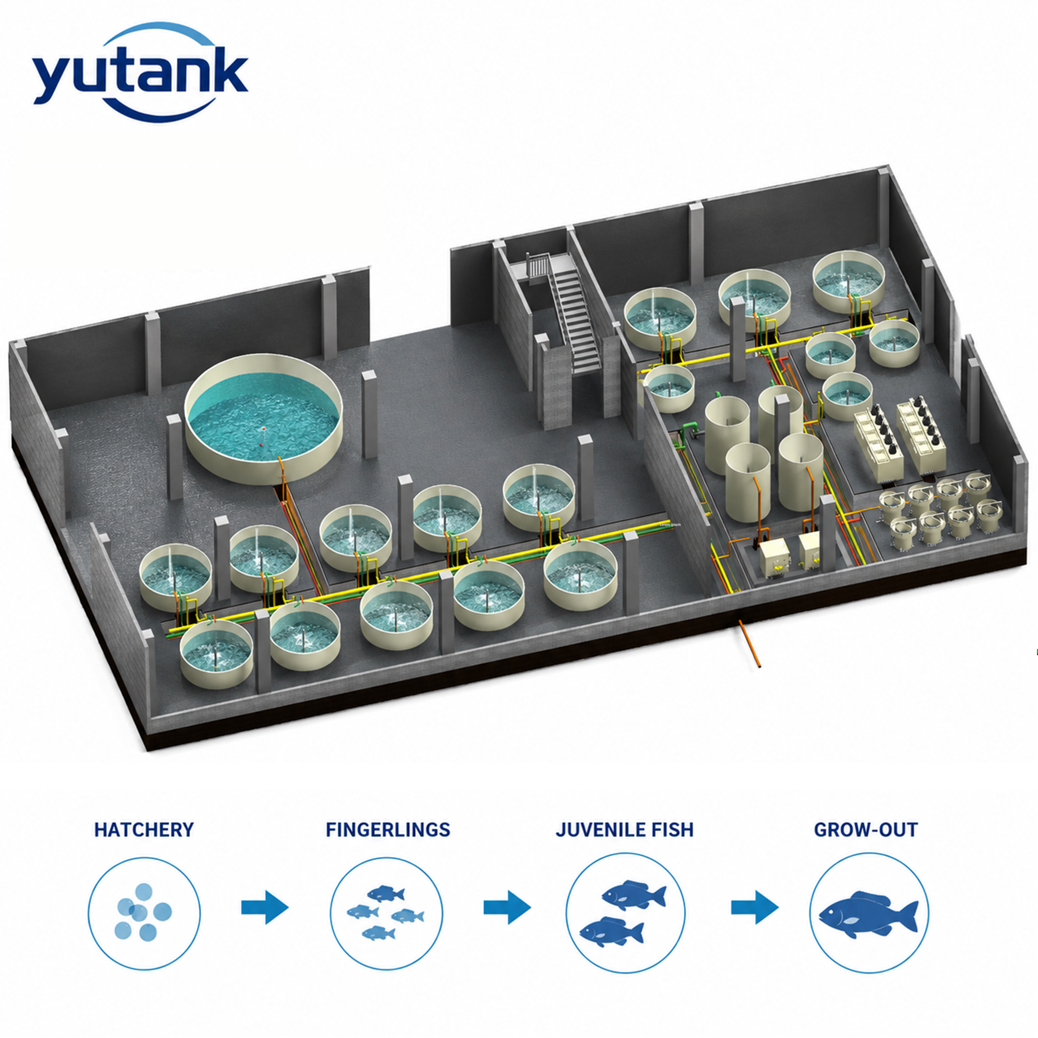 Round PP Fish Tank | Aquaculture Fish Tank for Fish & Shrimp Farming System,YUTANK,PP Fish Tank