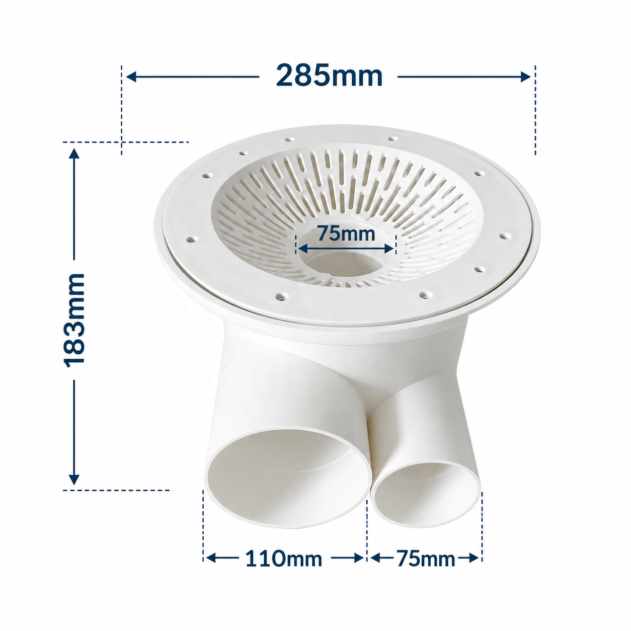 Heavy Duty PVC/PP Double Fish Pond Bottom Drain | Waste Removal Outlet for Koi Pond Water Circulation & Sewage System 285×183mm | YUTANK,YUTANK,PVC/PP Double Outlet Fish Pond Bottom Drain System | Koi Pond Waste Removal & Sewage Discharge for Aquaculture Water Circulation Equipment 285×183mm | YUTANK