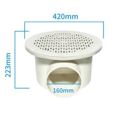 White PVC Fish Tank Central Bottom Drain | Koi Pond Filter System Sewer Pipe Fittings for Water Waste Collection & Aquaculture Drainage,YUTANK,White PVC Central Fish Toilet Bottom Drain System | Koi Pond Sewer Pipe Fittings for Aquaculture Water Waste Removal & Filtration System | YUTANK
