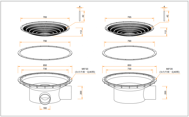 Customizable PP PVC Fish Pond Bottom Drain | Waste Removal Outlet for Koi Pond Water Circulation & Aquaculture Sewage System 420×240mm | YUTANK,유탱크,PP PVC Fish Pond Bottom Drain System | Koi Pond Waste Removal Outlet for Aquaculture Sewage & Water Circulation System 420×240mm | YUTANK Factory Supply